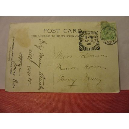 OKEHAMPTON CASTLE, Devon used antique postcard 1906 pm =