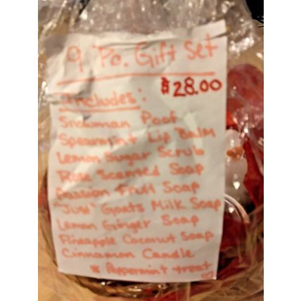 Handmade Home Spa Gift Basket, 9 Pc Bath & Body Set for Women