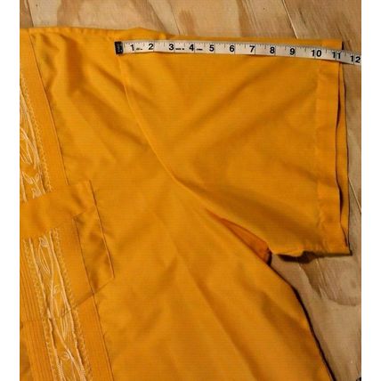 Genuine Haband Guayabera Yellow Gold Cuban SS 4XXL Embroidered Wedding Beach