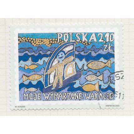 POLAND 2003 STAMP ON STAMPS COMPETITION CHILDRENS DESIGN USED