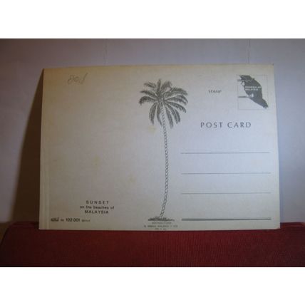 SUNSET ON THE BEACHES OF MALAYSIA unused postcard (A) #