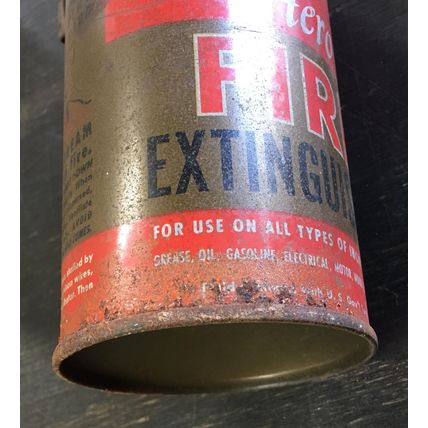 HERO Mini Fire Extinguisher Can with Wall Mount Clamp Vintage bostwick
