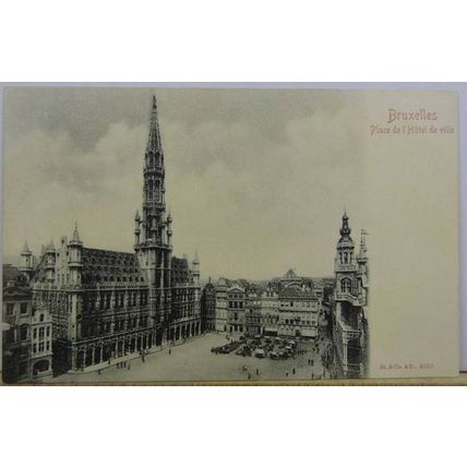 PLACE DE HOTEL DE VILLE, BRUXELLES, BELGIUM, Postcard
