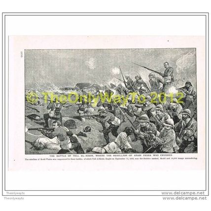 BATTLE OF TELL EL-KABIR, 13thSEPT 1882, EGYPT, BOOK ILLUSTRATION, c1907