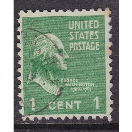 United States 1938 George Washington 1c Fine Used SG 800 VGC