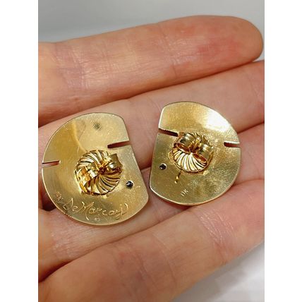 NOT SCRAP 14K GOLD SIGNED DESIGNER Diamond Earrings! mAKE Offer welcome!
