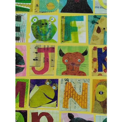 Oopsy Daisy Animals Alphabet Nursery Chart For Kids Wall Art Room Decoration