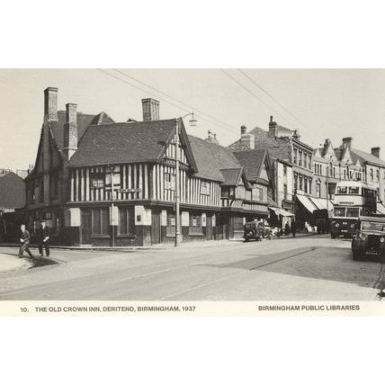 The Old Crown Inn Deritend Birmingham 1937 Rare Photo Postcard
