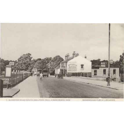 Alcester Road South Millpool Hill Kings Heath WW2 Birmingham Photo Postcard