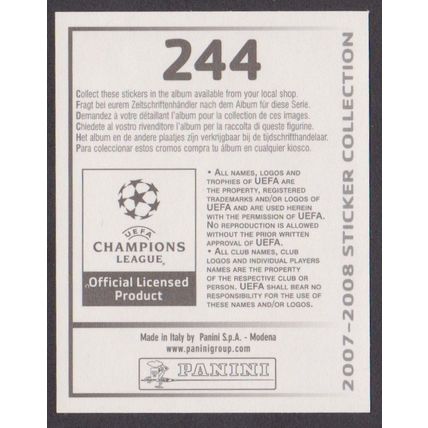 Panini Stickers - Champions League 2007-08 #244 Wayne Rooney (Man Utd FC)