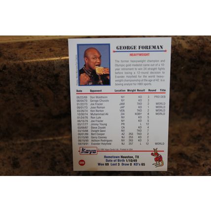 1991 KAYO BOXING GEORGE FOREMAN HEAVYWEIGHT CARD#099