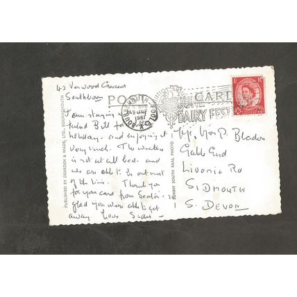 Postcard Dorset Christchurch Priory 1961