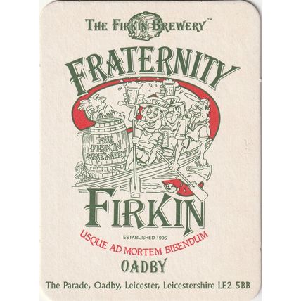 BEER MAT - FIRKIN BREWERY - FRATERNITY FIRKIN - (Cat 211) - (1997)