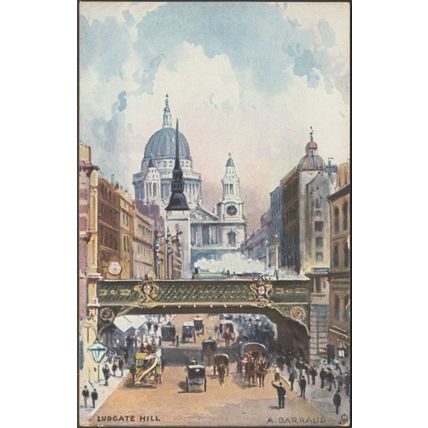 A Barraud - Ludgate Hill, London, c.1905 - Tuck's Oilette Postcard
