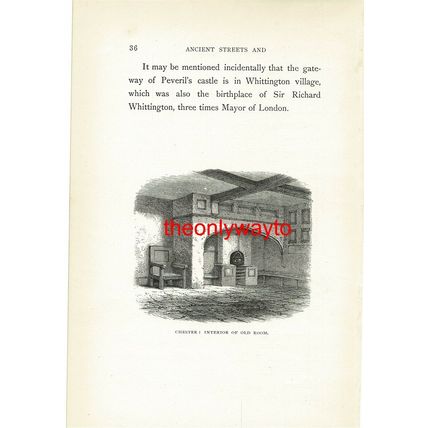 Chester, Interior Of Old Room, Cheshire, Book Illustration (Print), 1879