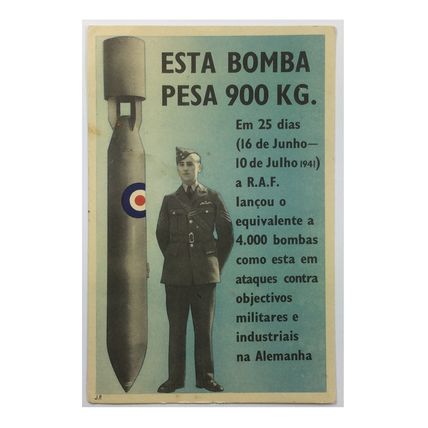 WW2 British Propaganda Postcard for Distribution in Neutral Portugal.