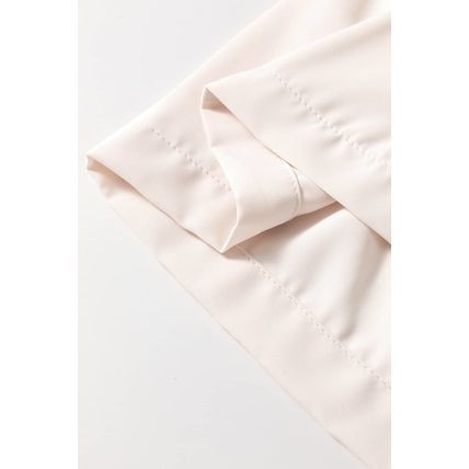 White Bow Tie Short Puff Sleeve Ruffle Hem Blouse