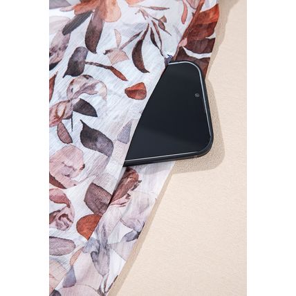White Floral Print Sweetheart Neck Long Sleeve High Waist Mini Dress