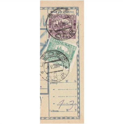Mi 19 & Mi 22: 50 h. deep violet and 300 h. grey-green Definitives.