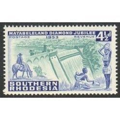 Southern Rhodesia QEII 1953 4½d Rhodes Centenary Mounted Mint MM SG 74 stamp
