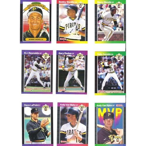 1989 Donruss baseball Pittsburgh Pirates team set 27 cards- Bonds, 2 Bonilla