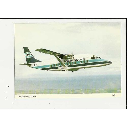 Aviation BRITISH MIDLAND SD360 Postcard by Skilton & Fry (440)