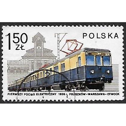 Poland Mi 2546: 1 Zl. 50 mult. Electric Railcar Train, Ofwock Station