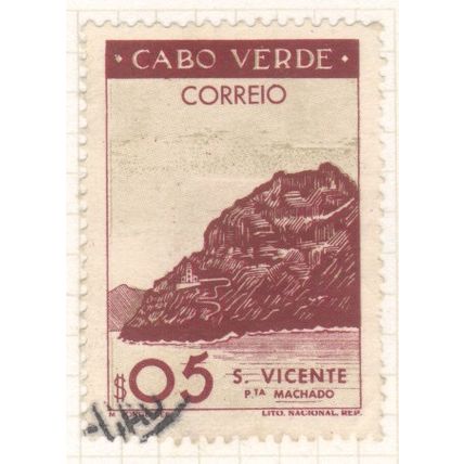 Portugal (Cape Verde) 1948 - $0.5 brownish purple - Landscape - used