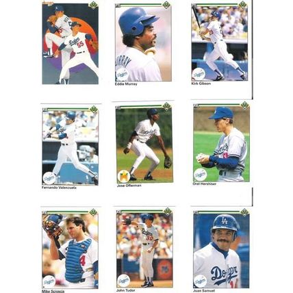 1990 Upper Deck Los Angeles Dodgers team set 31 cards- 2 Hershiser