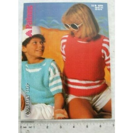 1986 Patons 8250 short sleeve sweater & vest, cotton