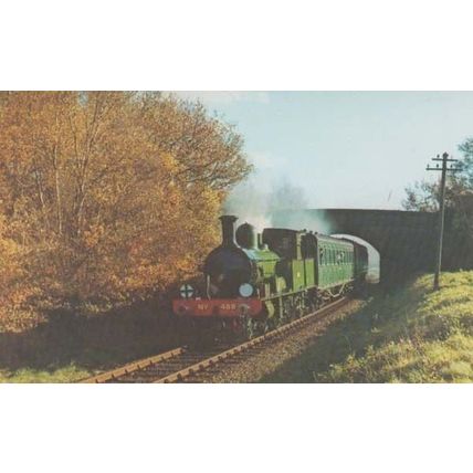 LSWR 4-4-2T Adams Radial 488 Engine Bluebell Railway Sussex Train Postcard