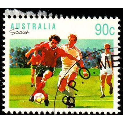 Australia 1991 Sport Soccer 90c Used Stamp.