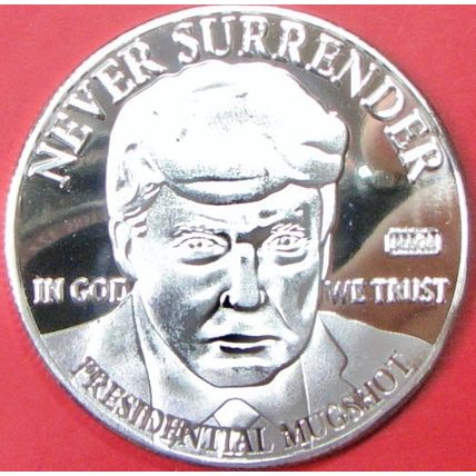 Donald Trump Mug Shot. Challenge Coin. 1.50" Silver Tone. 73b.