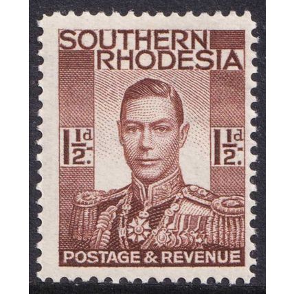 Southern Rhodesia KGVI 1937 1 1/2d Red-Brown SG42 Mint MH