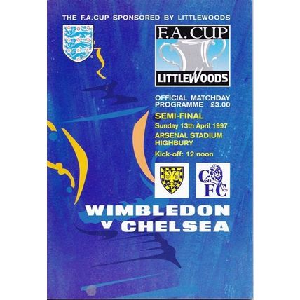 WIMBLEDON v CHELSEA FA CUP SEMI-FINAL 1996/97