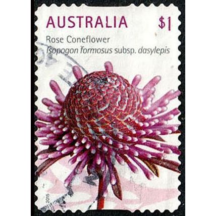 Australia 2015 Wildflowers $1.00 Used Stamp Rose Coneflower ,