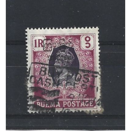 Burma.SG79 1r Violet and Maroon.Fine Used.Jul25c