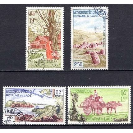 Laos N° PA 35/38 YVERT OBLITERE ( USED )