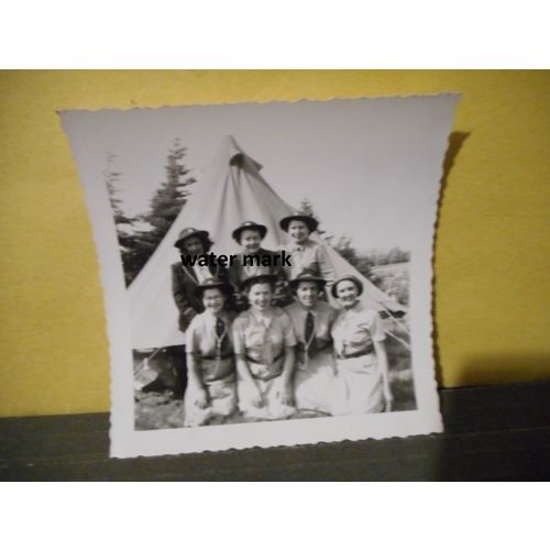 Girl Guides Scouts Camp Counselors Vintage Black and White Photo 1950's #9
