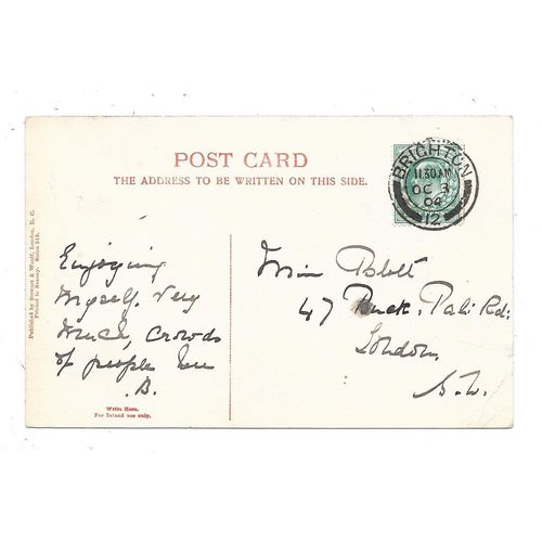 NICE PRINTED POSTCARD OF PALACE PIER BRIGHTON SUSSEX (1251) POSTED 1904