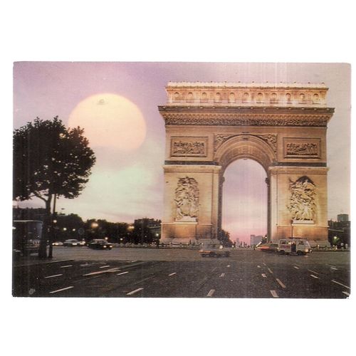L'ARC DE TRIOMPHE, PARIS, FRANCE unused vintage postcard =