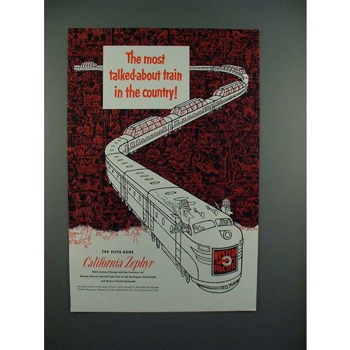 1953 Western Pacific California Zephyr Train Ad