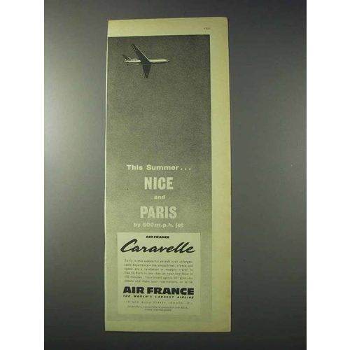 1959 Air France Airline Ad - Nice and Paris By Jet