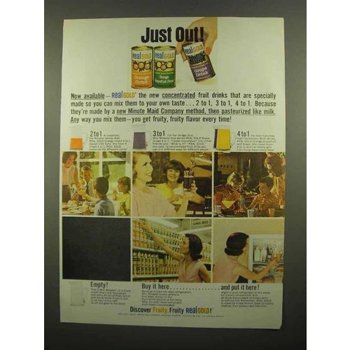1965 Minute Maid Real Gold Drinks Ad - Orange, Grape