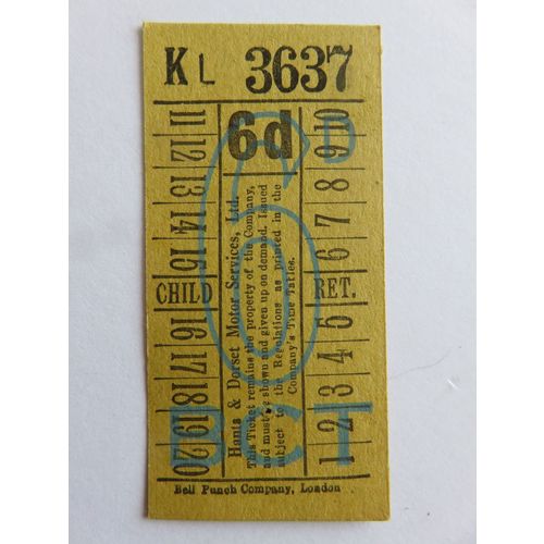 Hants & Dorset Motor Services Ltd Bus Ticket #5