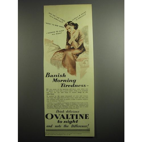 1948 Ovaltine Drink Ad - Banish morning tiredness
