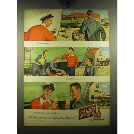 1949 Schlitz Beer Ad - I was curious - Shipyard