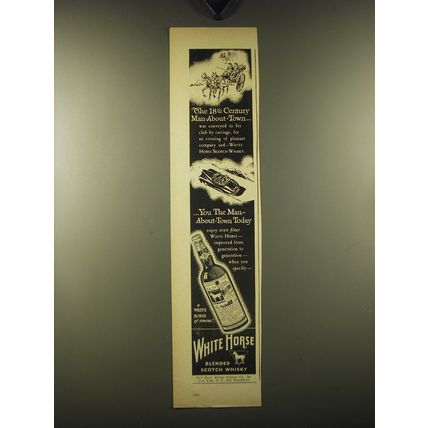 1948 White Horse Scotch Ad - The 18th century man-about-town