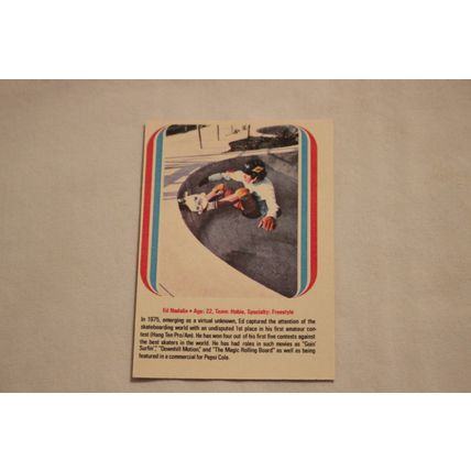 Ed Nadalin CONCRETE SURFER 1977 Donruss Skateboard STICKER NO. 28