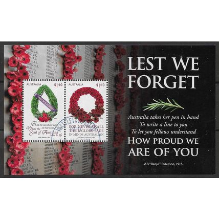 AUS 2021 'LEST WE FORGET' M/S FINE USED EBID76-102bXL)